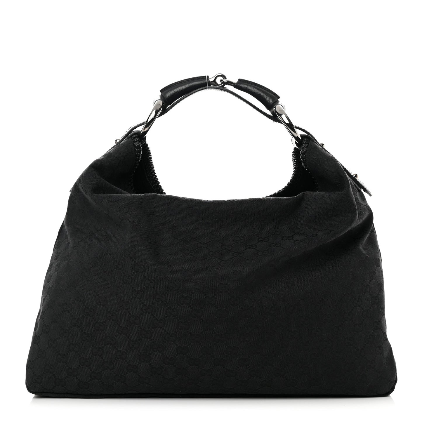 Monogram Large Horsebit Chain Hobo Black
