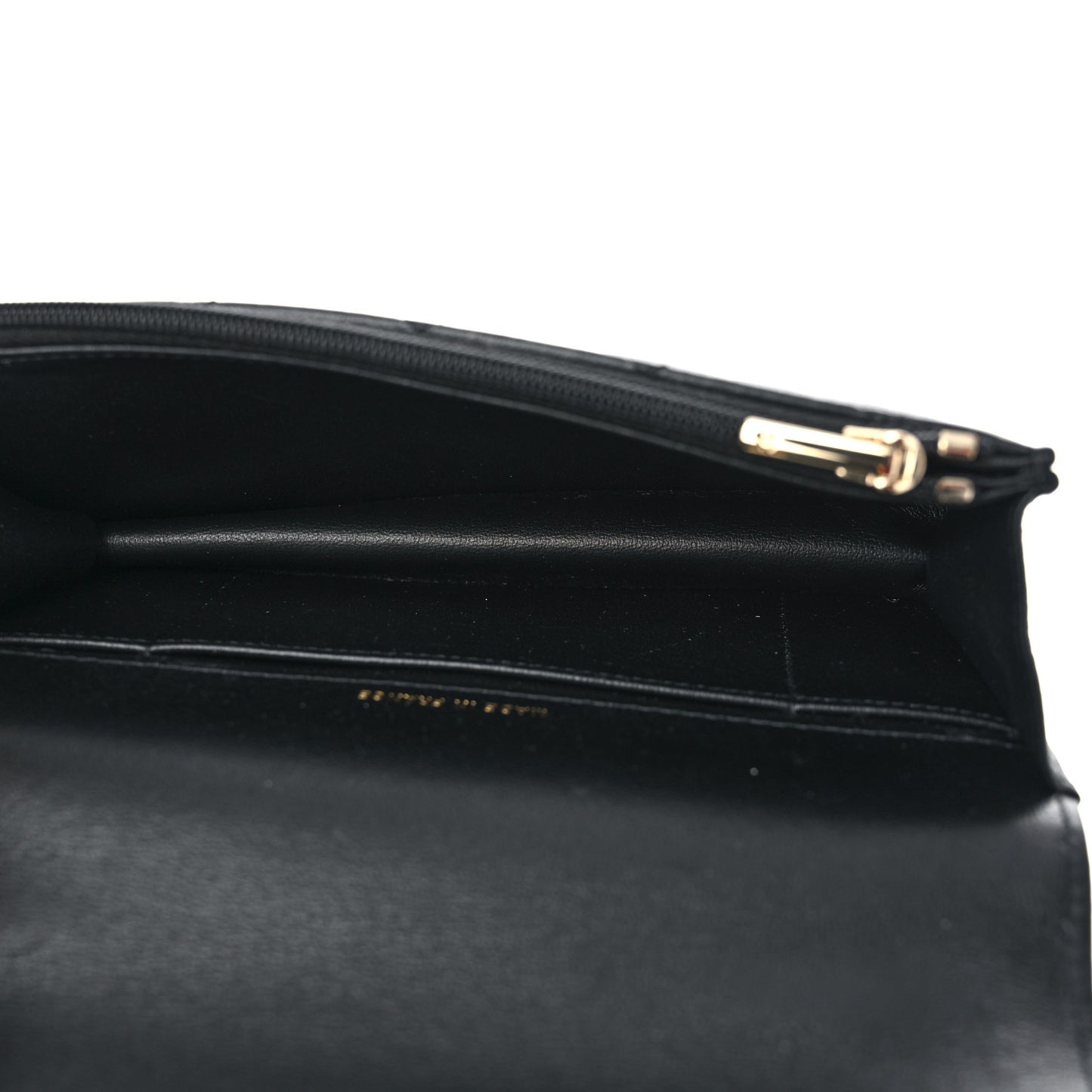 Lambskin Quilted Flap Phone Holder With Chain Black