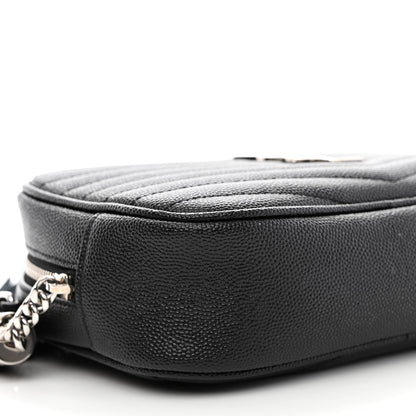 Saint Laurent Grain De Poudre Matelasse Monogram Mini Lou Camera Bag Black 9 of 12