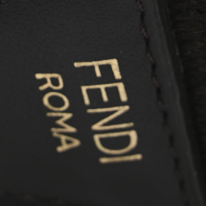 Fendi Ribbon Vitello Century FF 1974 Flat Studded Strap You Fango Marrone Ebano 6 of 6