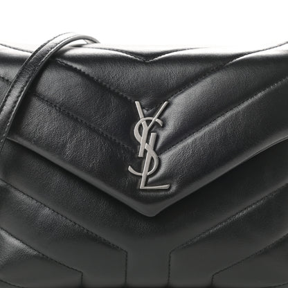 Saint Laurent Calfskin Y Quilted Monogram Toy Loulou Crossbody Bag Black 8 of 11