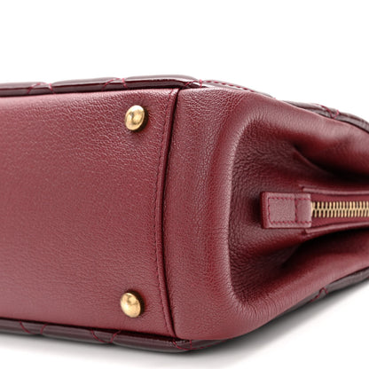 Chanel Patent Goatskin Quilted Small CC Eyelet Tote Burgundy 12 of 12