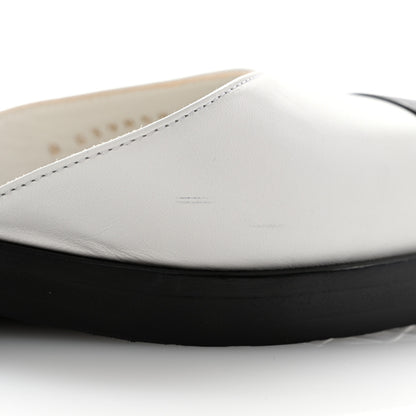 Chanel Shiny Goatskin Mary Jane Flats 41 White Black 9 of 10