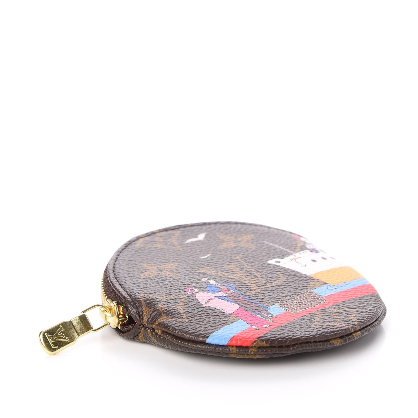 Monogram 2016 Christmas Animation Round Coin Purse Rouge