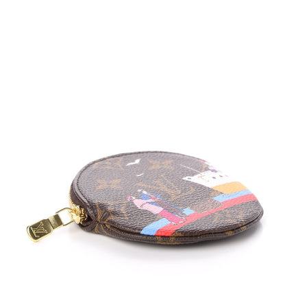 Louis Vuitton Monogram 2016 Christmas Animation Round Coin Purse Rouge 4 of 8