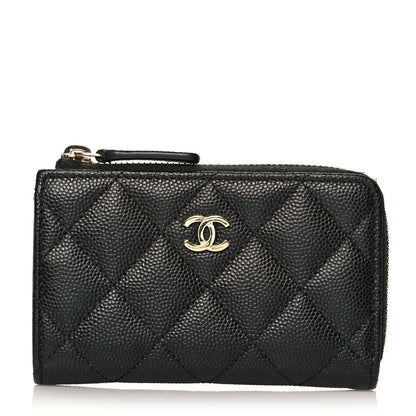 Chanel Caviar Quilted Zipped Key Holder Case Black 1 of 9