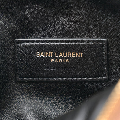 Saint Laurent Lambskin Quilted Gaby Zipped Pouch Dark Cork 6 of 11