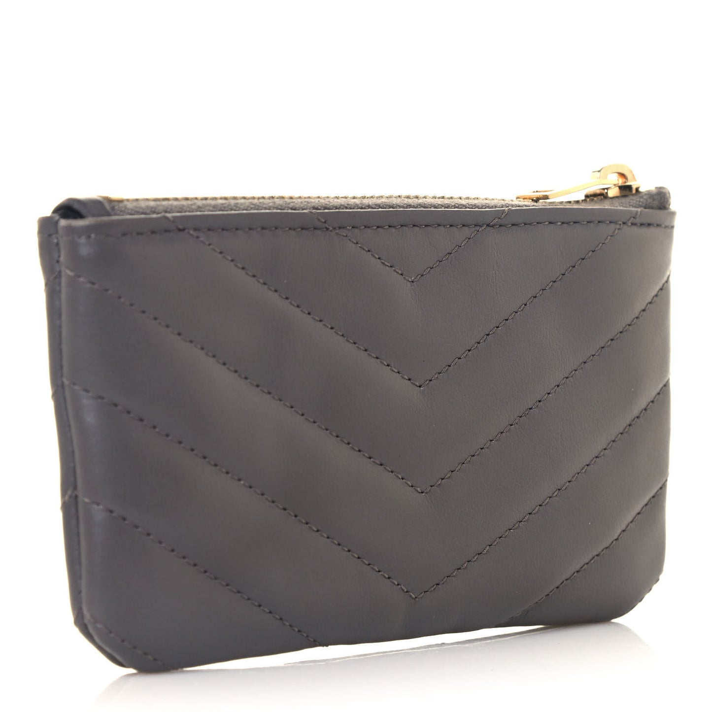 Calfskin Matelasse Monogram Key Pouch Fog