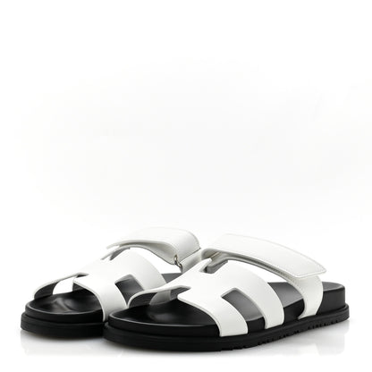 Hermes Calfskin Womens Chypre Sandals 41 White 4 of 10