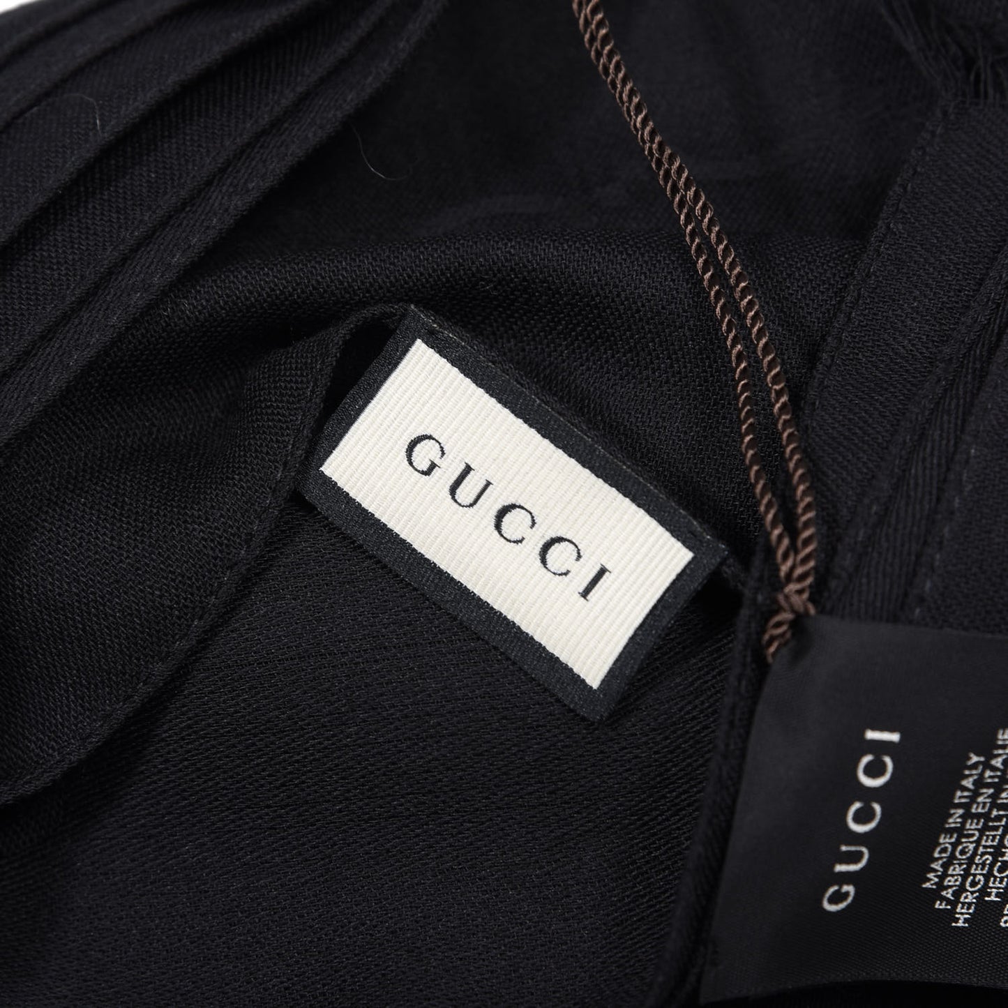 Wool Silk GG Monogram GGNat Scarf Black