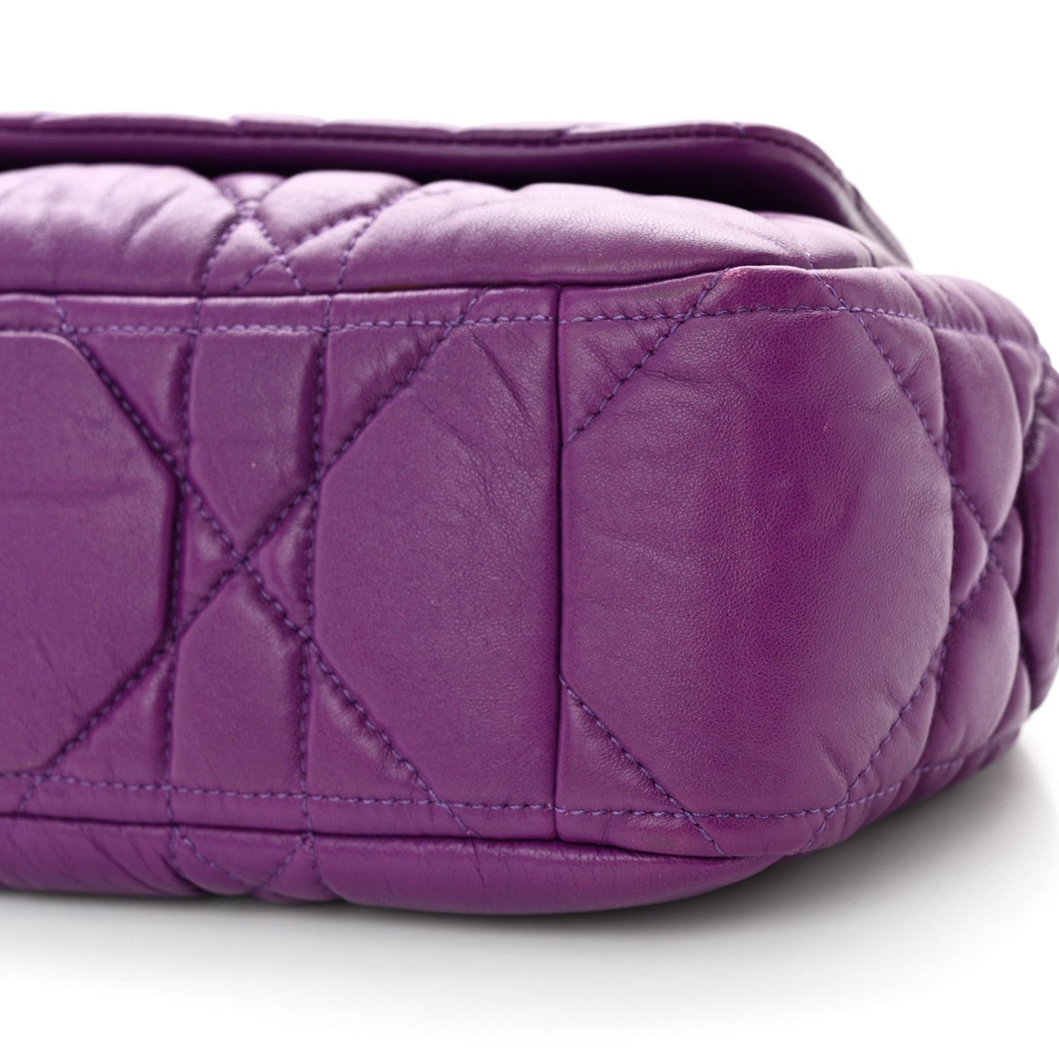 Christian Dior Lambskin Cannage Small Milly La Foret Shoulder Bag Purple 10 of 13