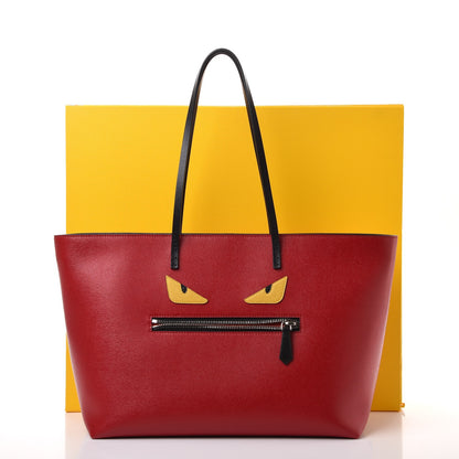 Fendi Vitello Elite Cuoio Monster Buggies Medium Roll Tote Mattone Black Multicolor Lavagna 8 of 8