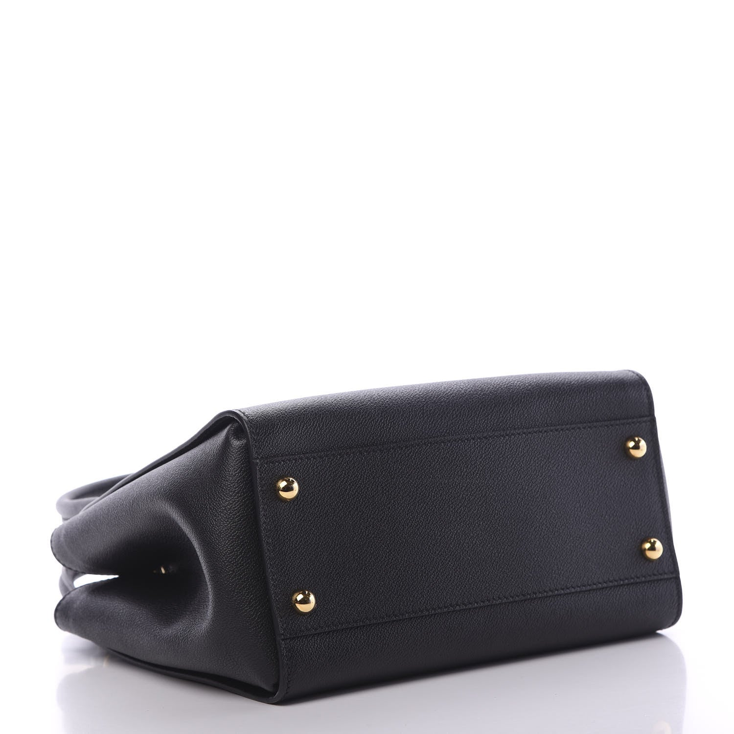 Burberry Soft Grain Calfskin Medium Buckle Tote Black 3 of 11