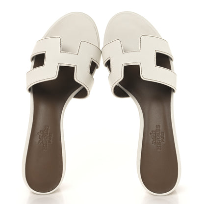 Hermes Calfskin Oasis Sandals 35.5 White 2 of 10