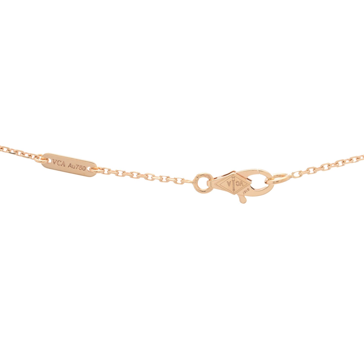 Van Cleef & Arpels 18K Rose Gold Carnelian Sweet Alhambra Pendant Necklace 3 of 3
