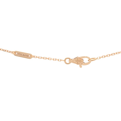 Van Cleef & Arpels 18K Rose Gold Carnelian Sweet Alhambra Pendant Necklace 3 of 3