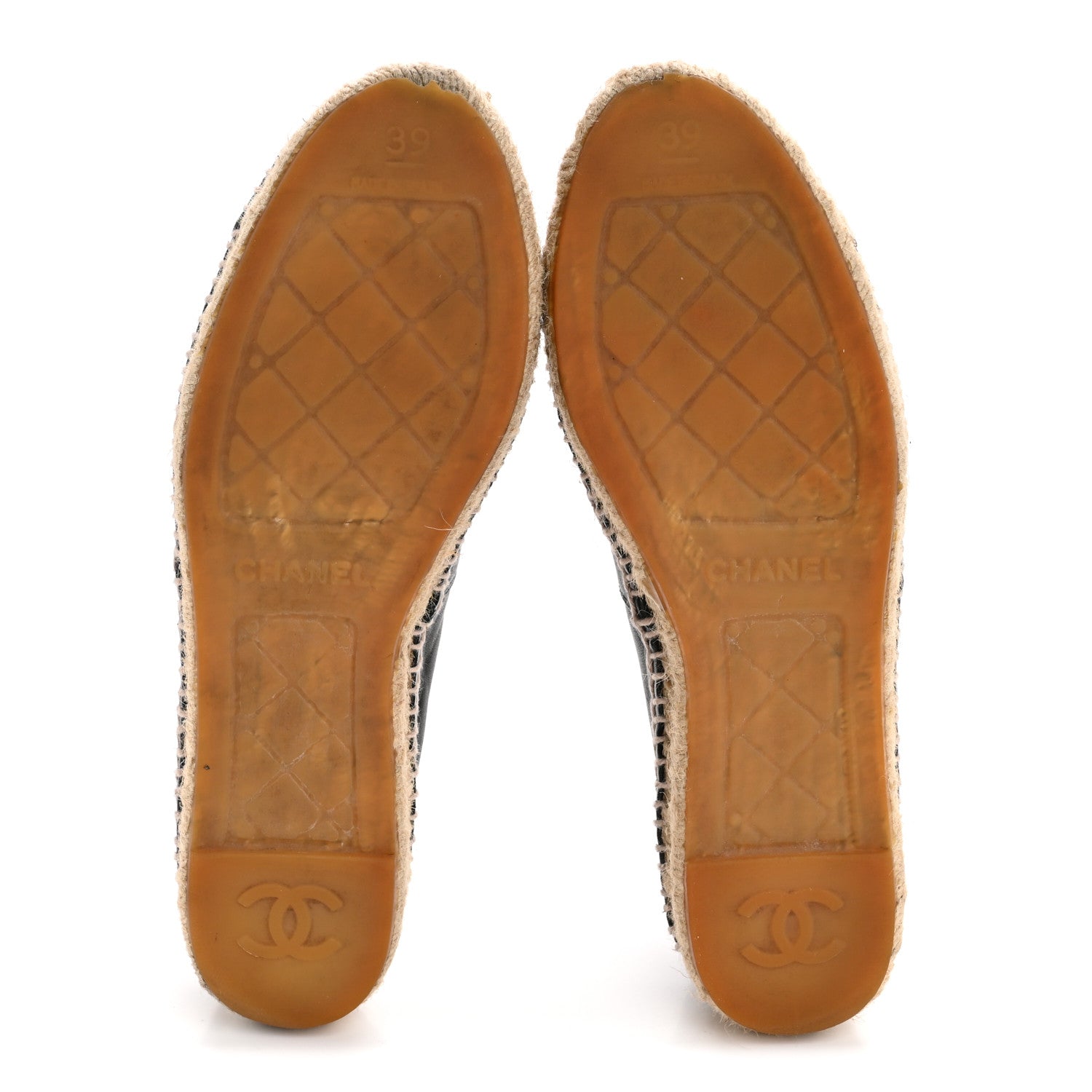 Chanel Lambskin CC Espadrilles 39 Black 6 of 10
