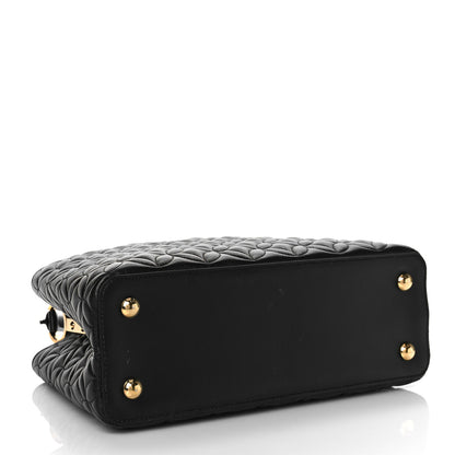 Louis Vuitton Lambskin Quilted Flower Capucines PM Black 4 of 10