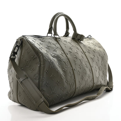 Louis Vuitton Monogram Seal Keepall Bandouliere 50 Khaki 3 of 9