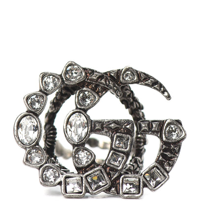 Gucci Crystal Double G Ring S 6.5 Aged Silver 1 of 5