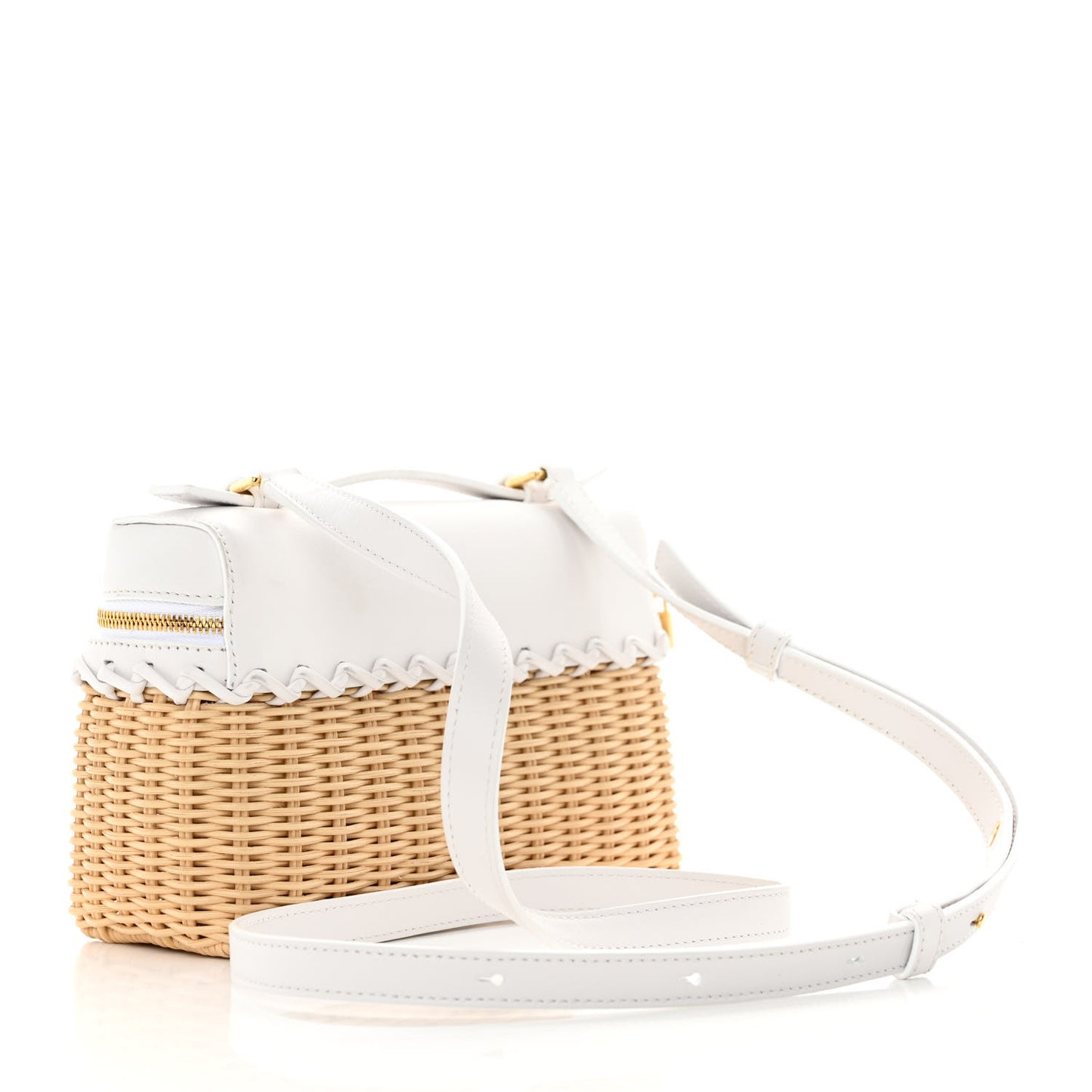 Wicker Calfskin L19 Extra Pocket Pouch White
