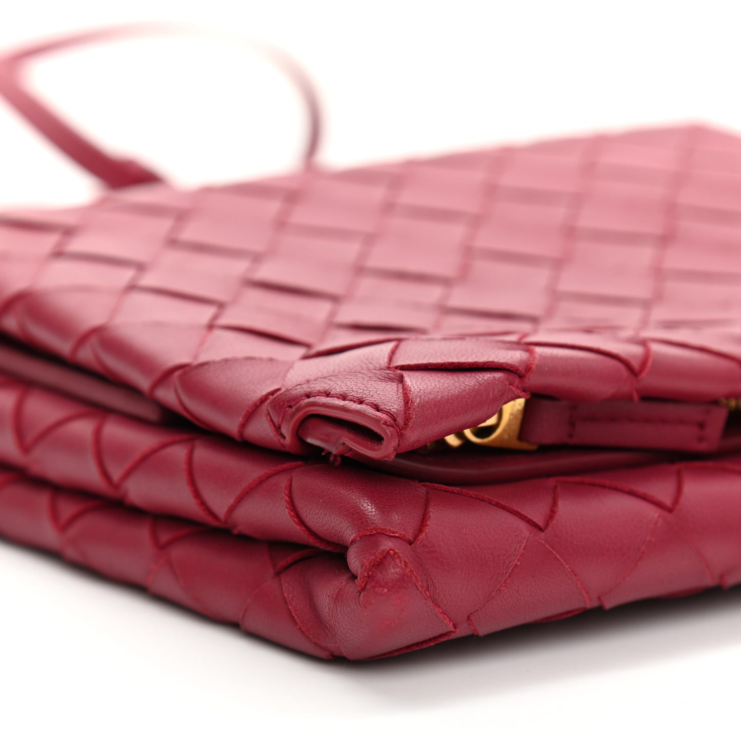 Nappa Intrecciato Flap Crossbody Amaranto