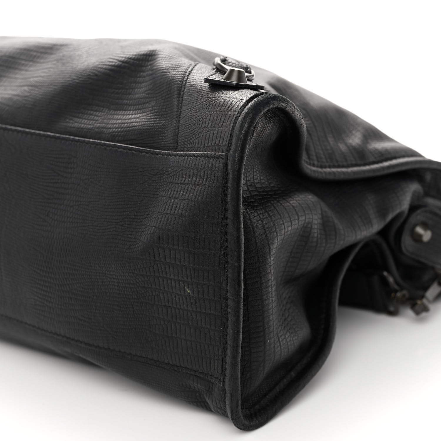 Balenciaga Calfskin Lizard Embossed Classic Hardware City Black 9 of 9