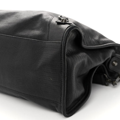 Balenciaga Calfskin Lizard Embossed Classic Hardware City Black 9 of 9