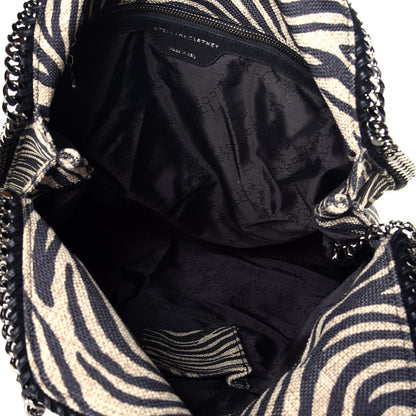 Stella McCartney Canvas Zebra Print Big Falabella Tote Black 5 of 8