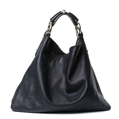 Gucci Calfskin Large Horsebit Chain Hobo Black 1 of 6