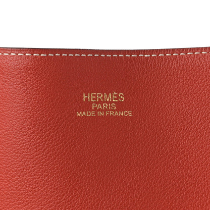Hermes Taurillon Clemence Double Sens Reversible Tote Sanguine Rose Jaipur 9 of 14
