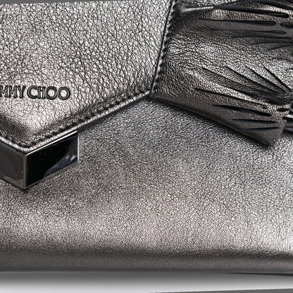 Jimmy Choo Calfskin Laser Cut Ruffled Isabella Clutch Gray 22 of 23