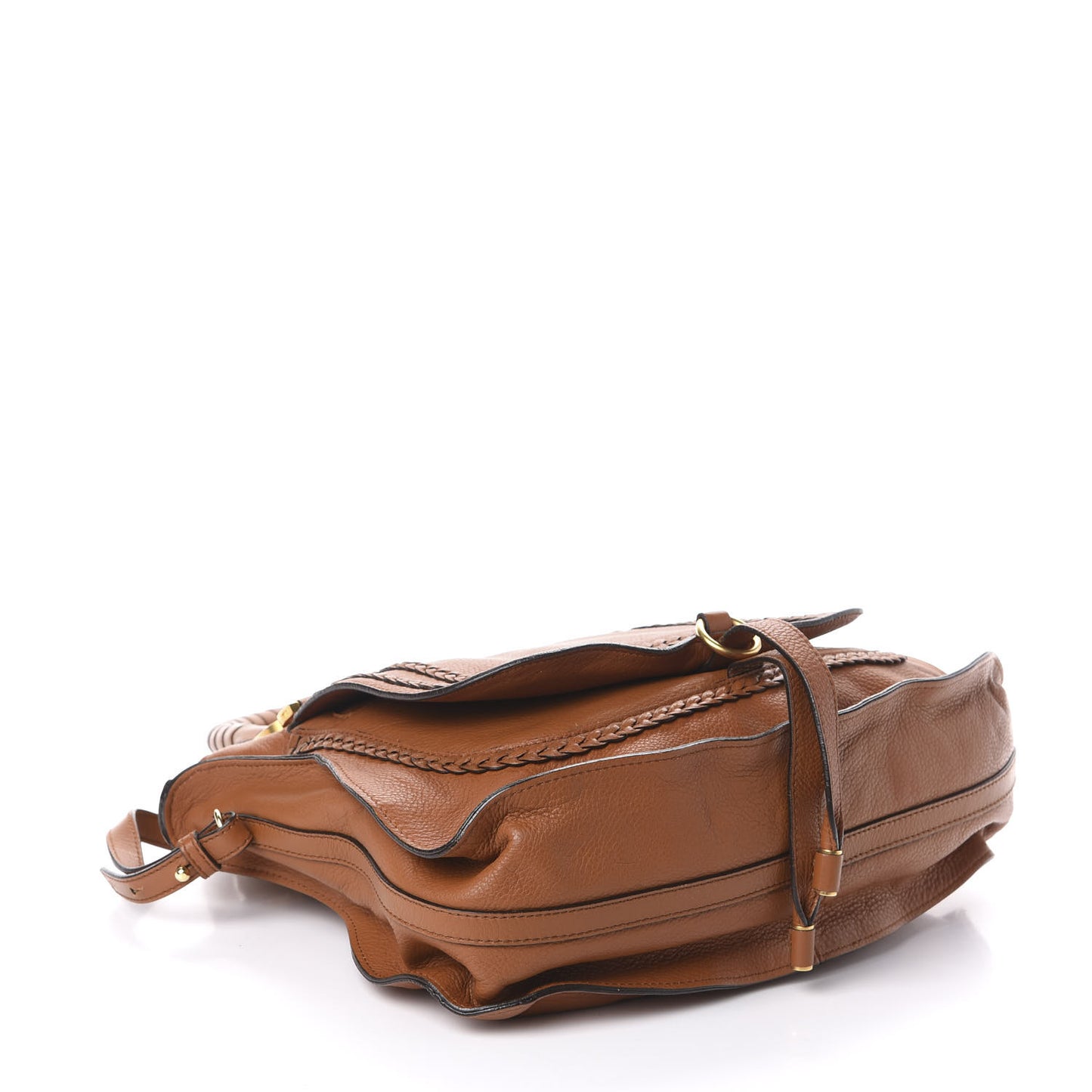 Calfskin Braided Medium Marcie Satchel Tan