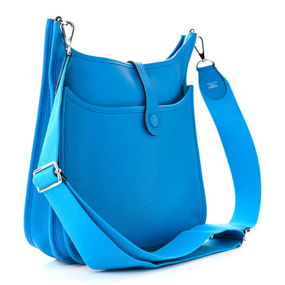 Hermes Taurillon Clemence Evelyne III PM Bleu Zanzibar 3 of 10