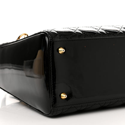 Christian Dior Patent Cannage Medium Lady Dior Black 9 of 11