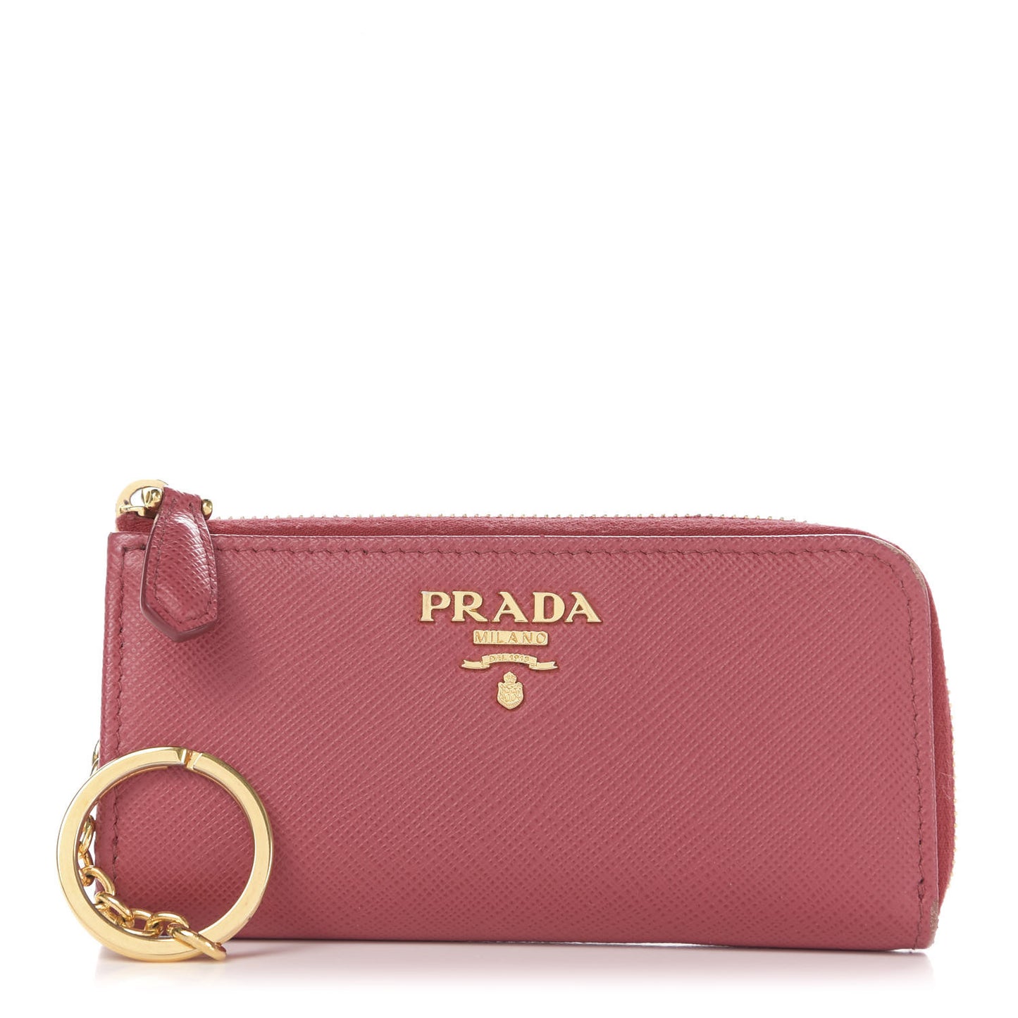 Saffiano Metal Zip Around Key Holder Peonia