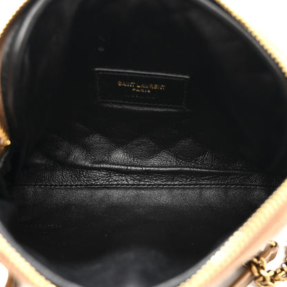 Saint Laurent Lambskin Quilted Gaby Zipped Pouch Dark Cork 5 of 11