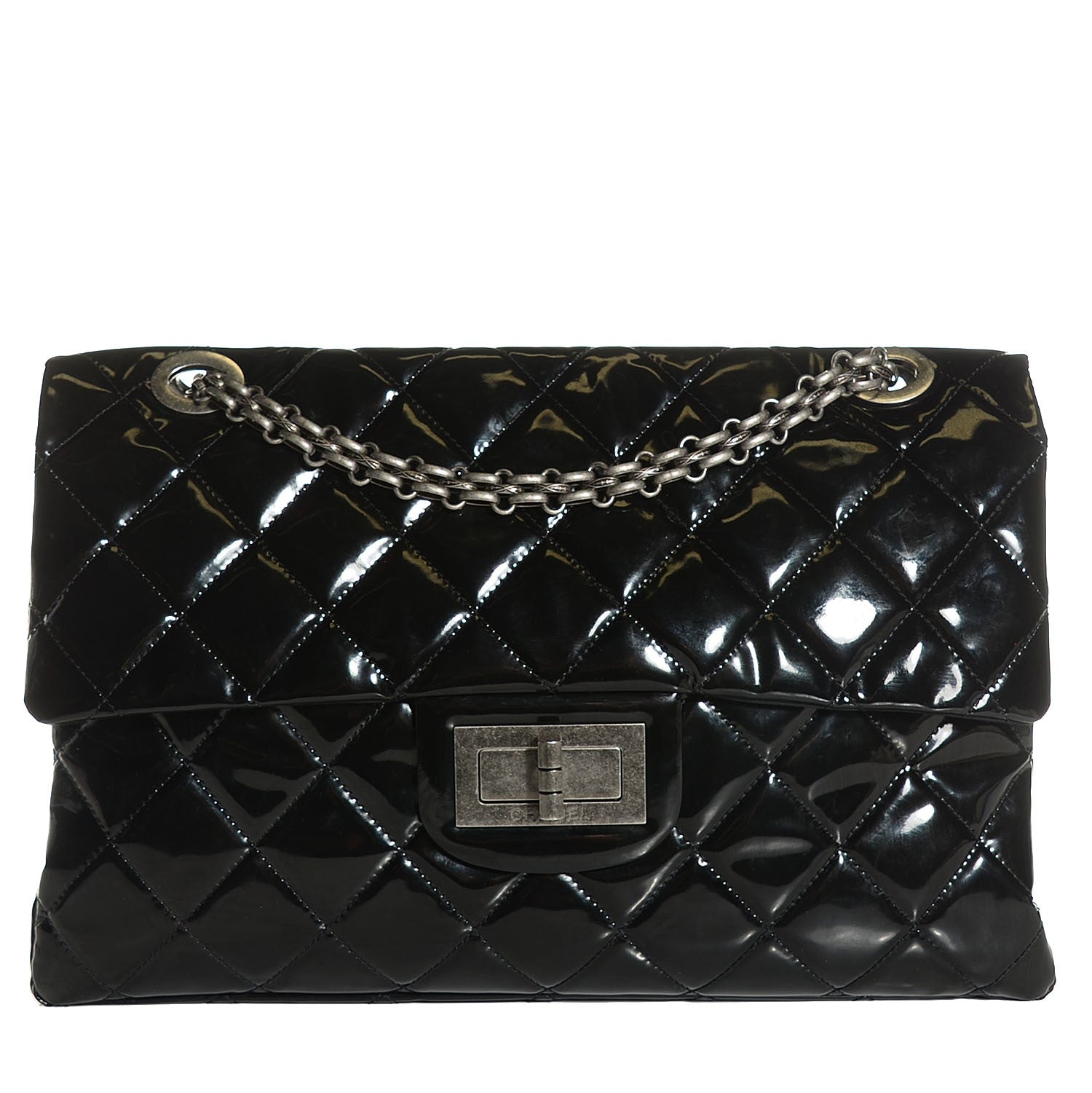 Chanel Vinyl Quilted XXL Reissue Flap Black 1 of 8