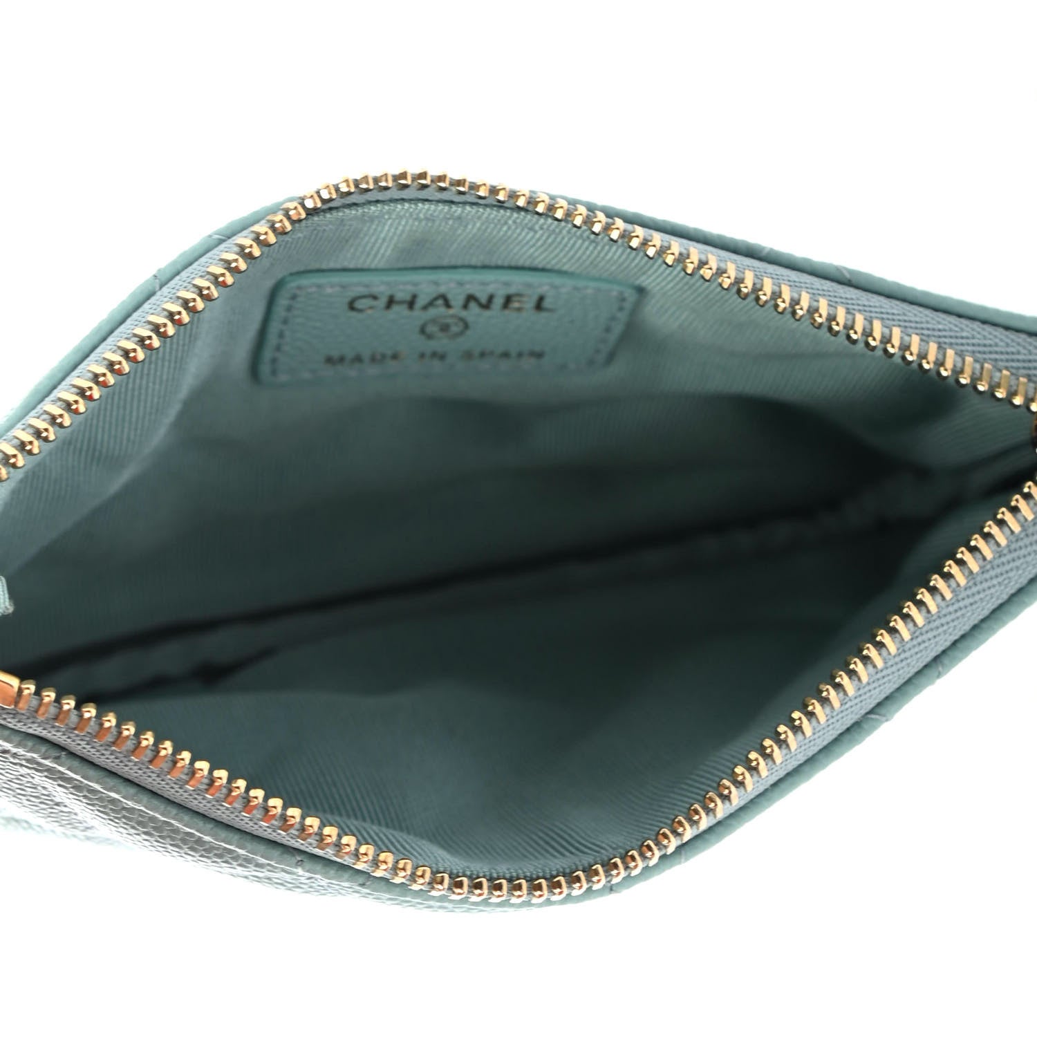 Chanel Caviar Quilted Small Cosmetic Case Light Blue 4 of 4