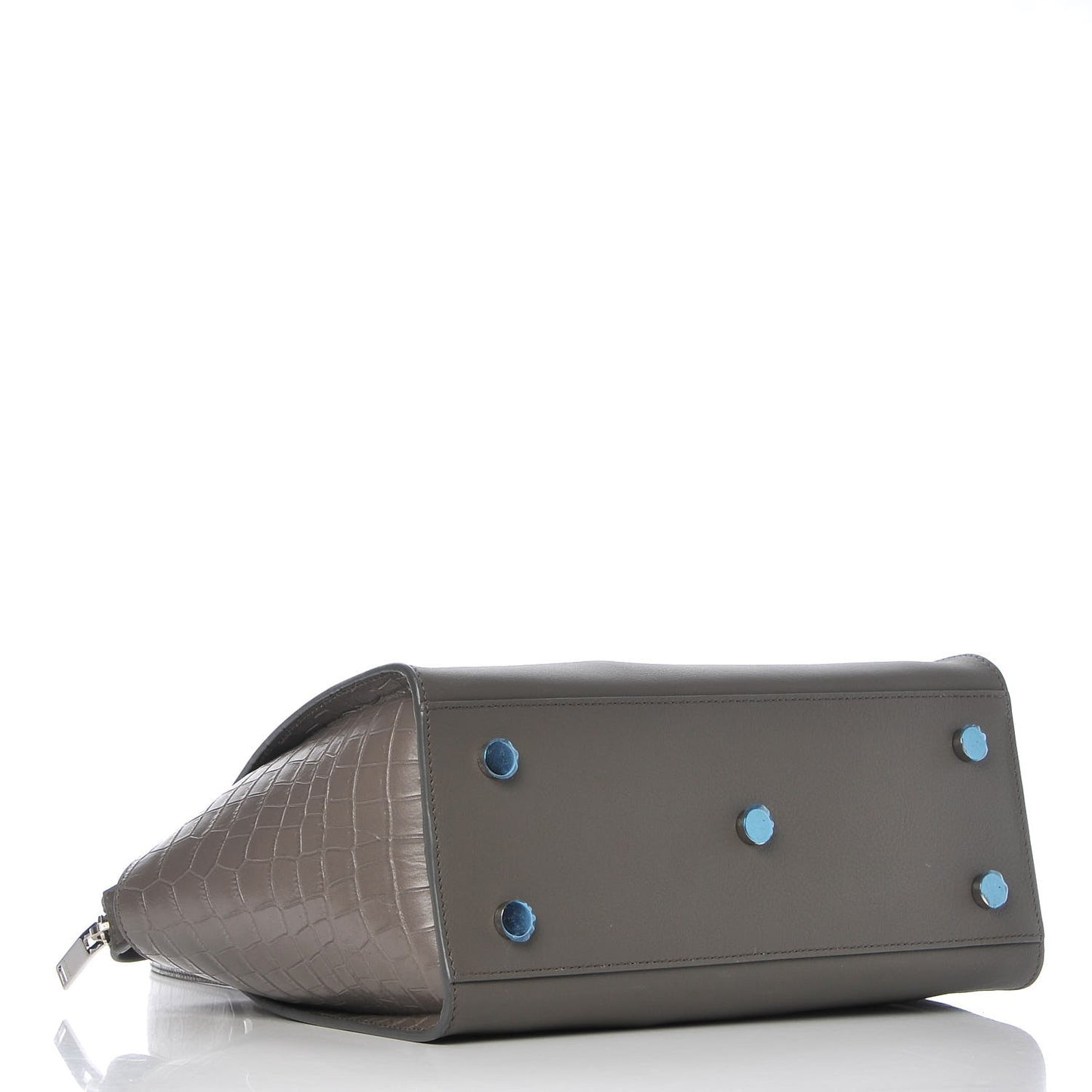Calfskin Crocodile Embossed Baby Monogram Downtown Cabas Earth