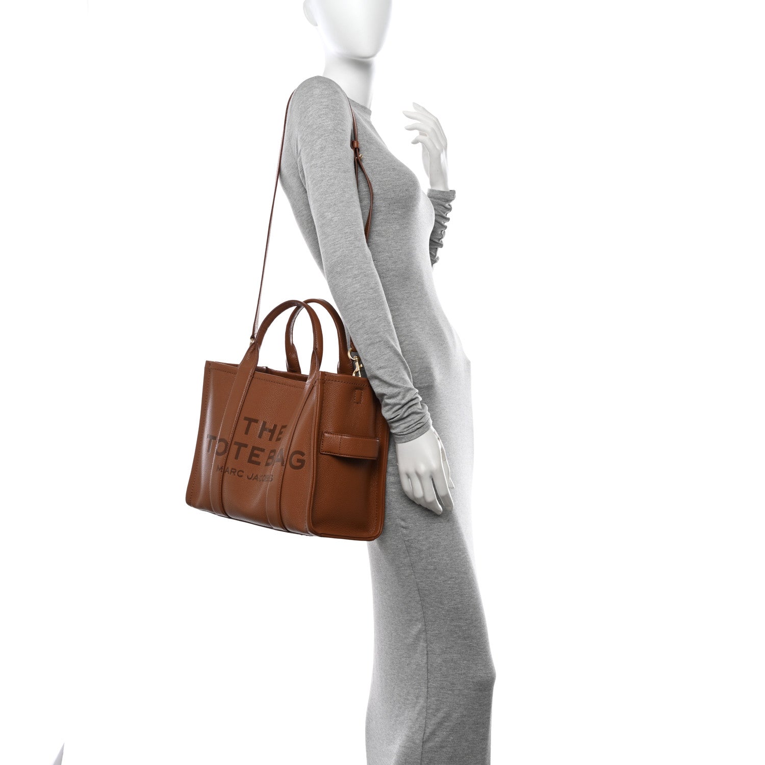 Marc Jacobs Grained Calfskin Medium The Tote Bag Argan Oil 2 of 15
