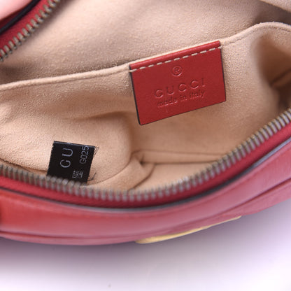 Gucci Calfskin Matelasse GG Marmont Belt Bag 75 30 Hibiscus Red 10 of 11