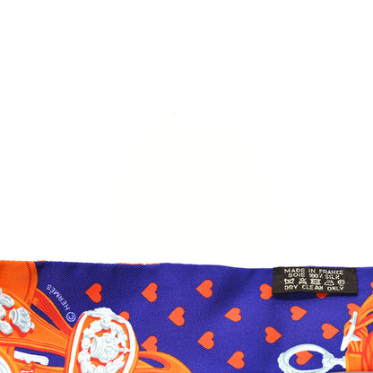 Hermes Silk Brides de Gala Love Twilly Ultraviolet Orange Marine 3 of 3