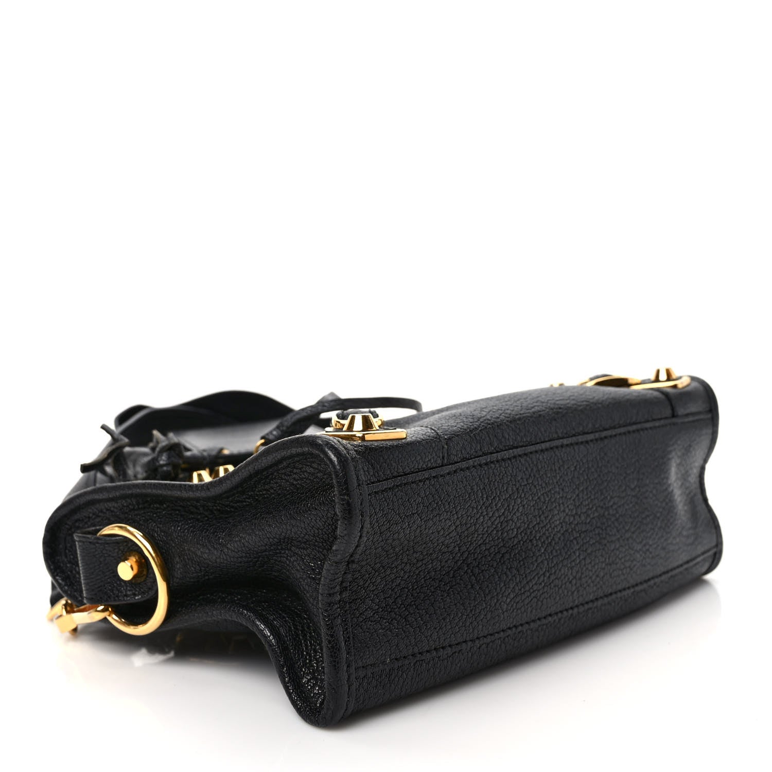 Balenciaga Chevre Gold Metallic Edge Hardware Mini City Black 4 of 10