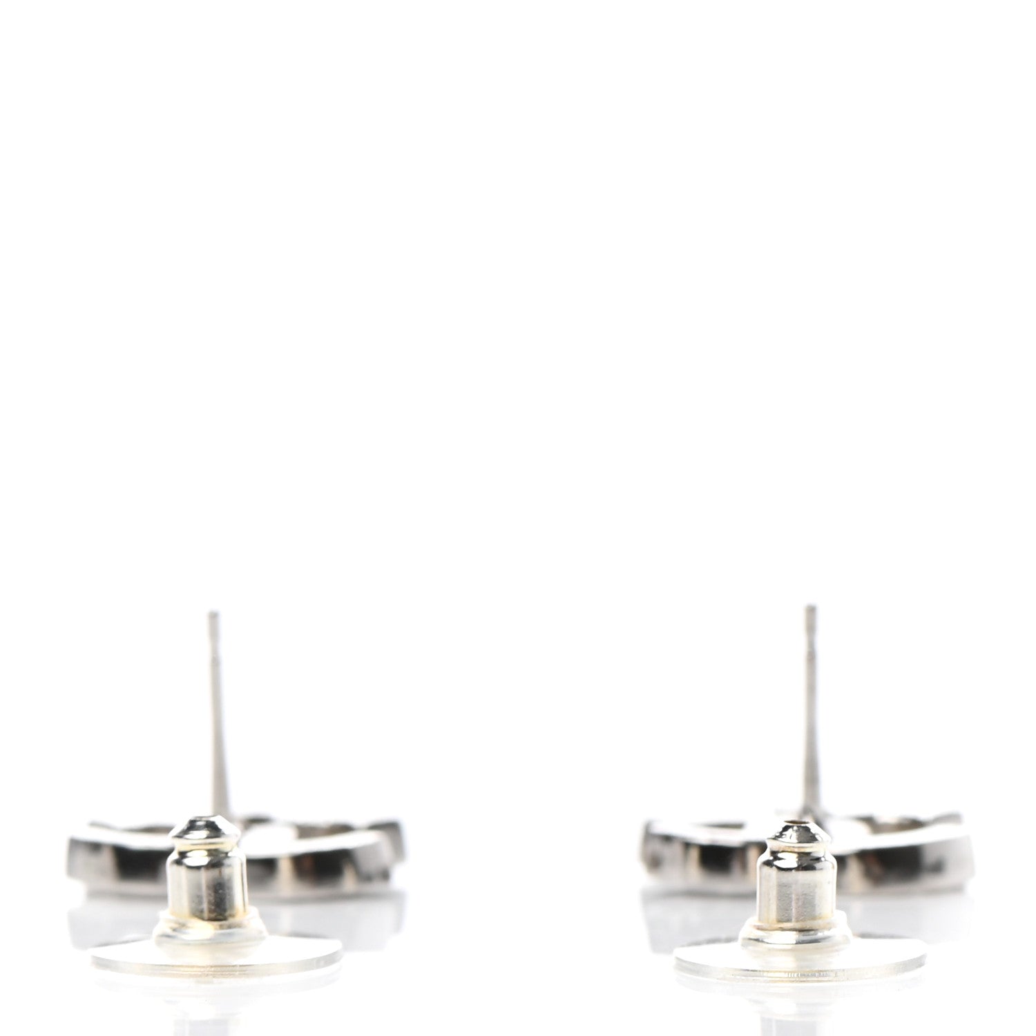 Chanel Crystal CC Earrings Silver Black 3 of 4