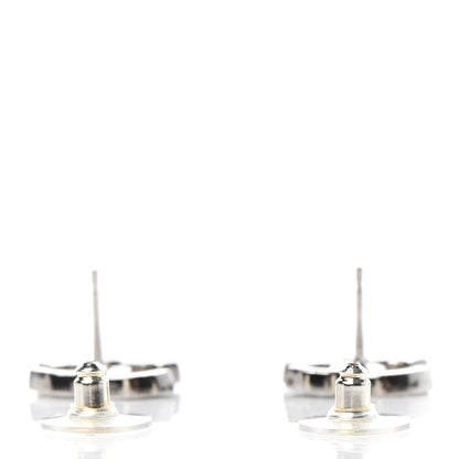 Chanel Crystal CC Earrings Silver Black 3 of 4