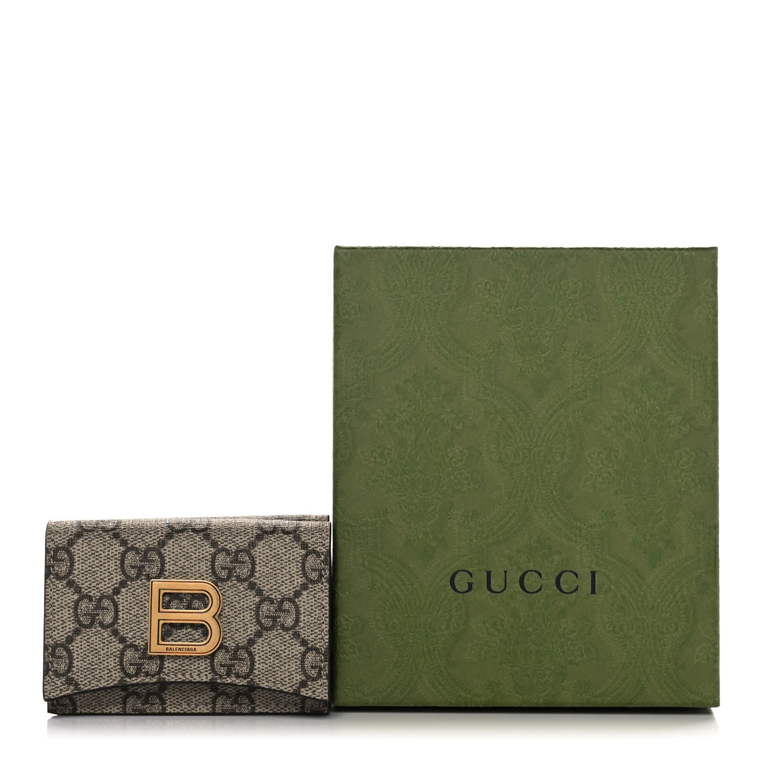 Gucci X BALENCIAGA GG Supreme Monogram Card Case Wallet Beige Ebony 11 of 11