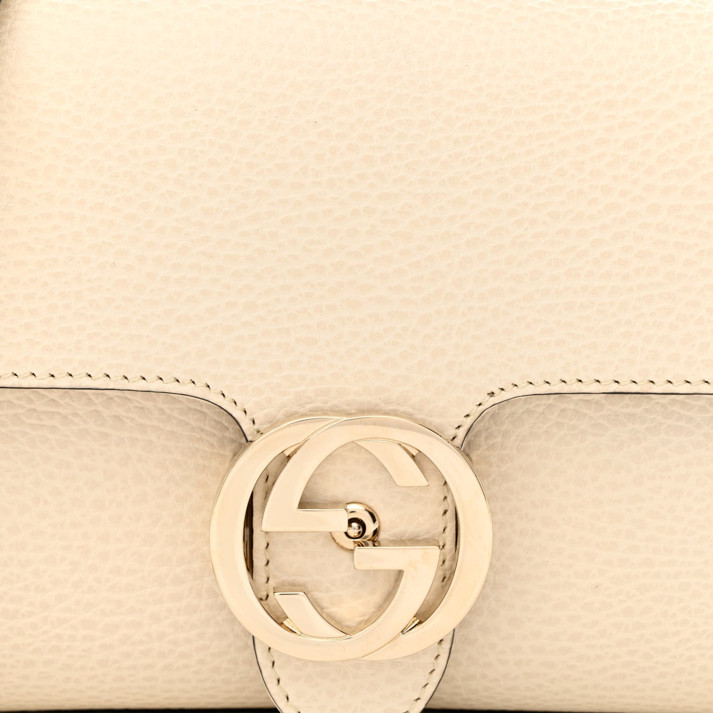 Dollar Calfskin Interlocking G Crossbody Bag Mystic White