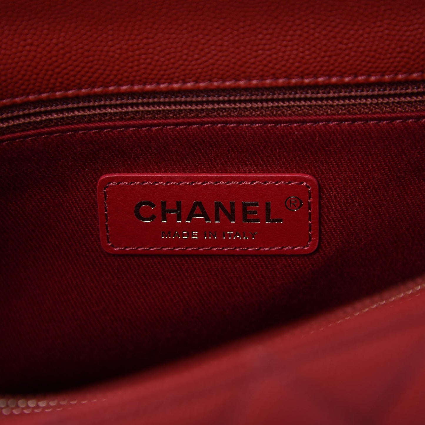 Caviar Quilted Small Coco Handle Flap Red