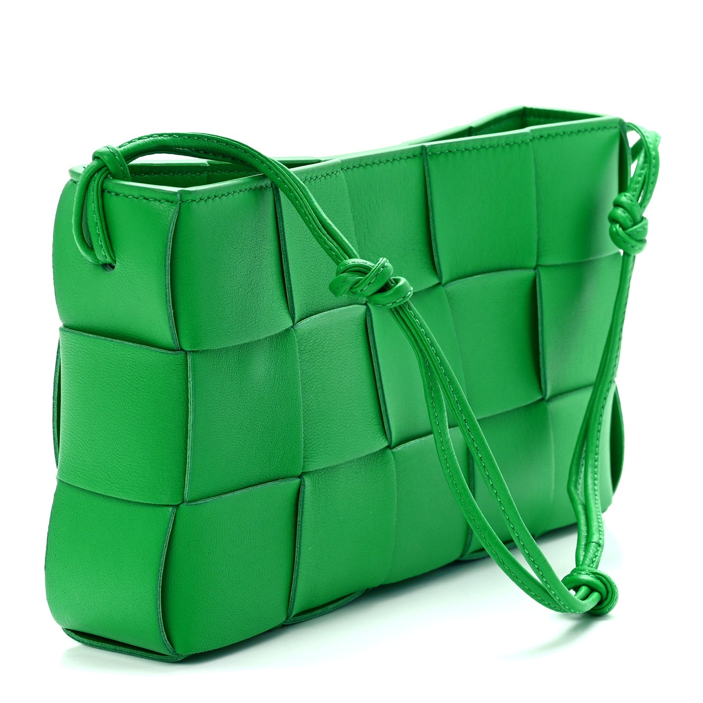 Calfskin Maxi Intrecciato Cassette Pouch On Strap Parakeet